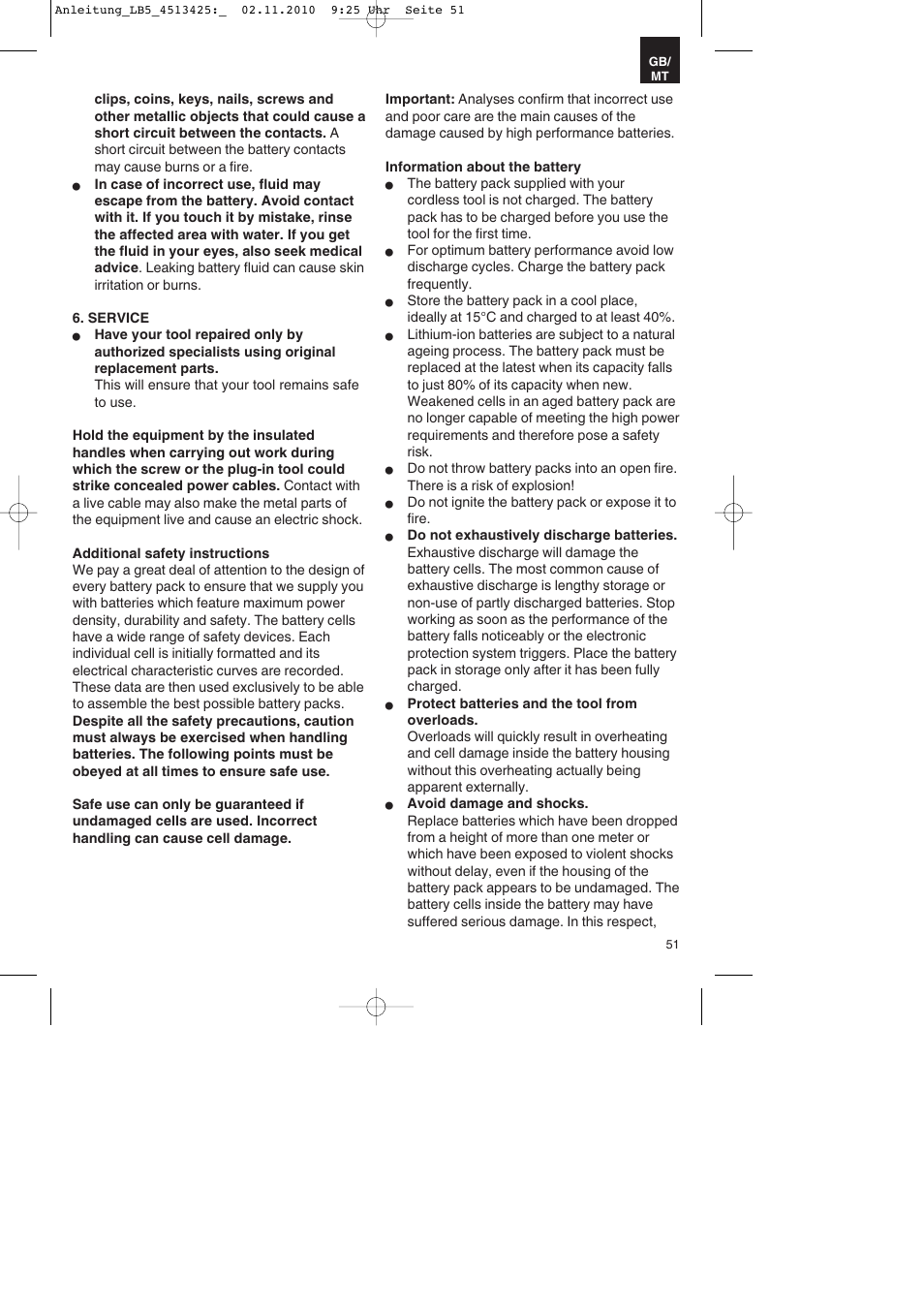 Parkside PASS 3.6 A1 User Manual | Page 51 / 76