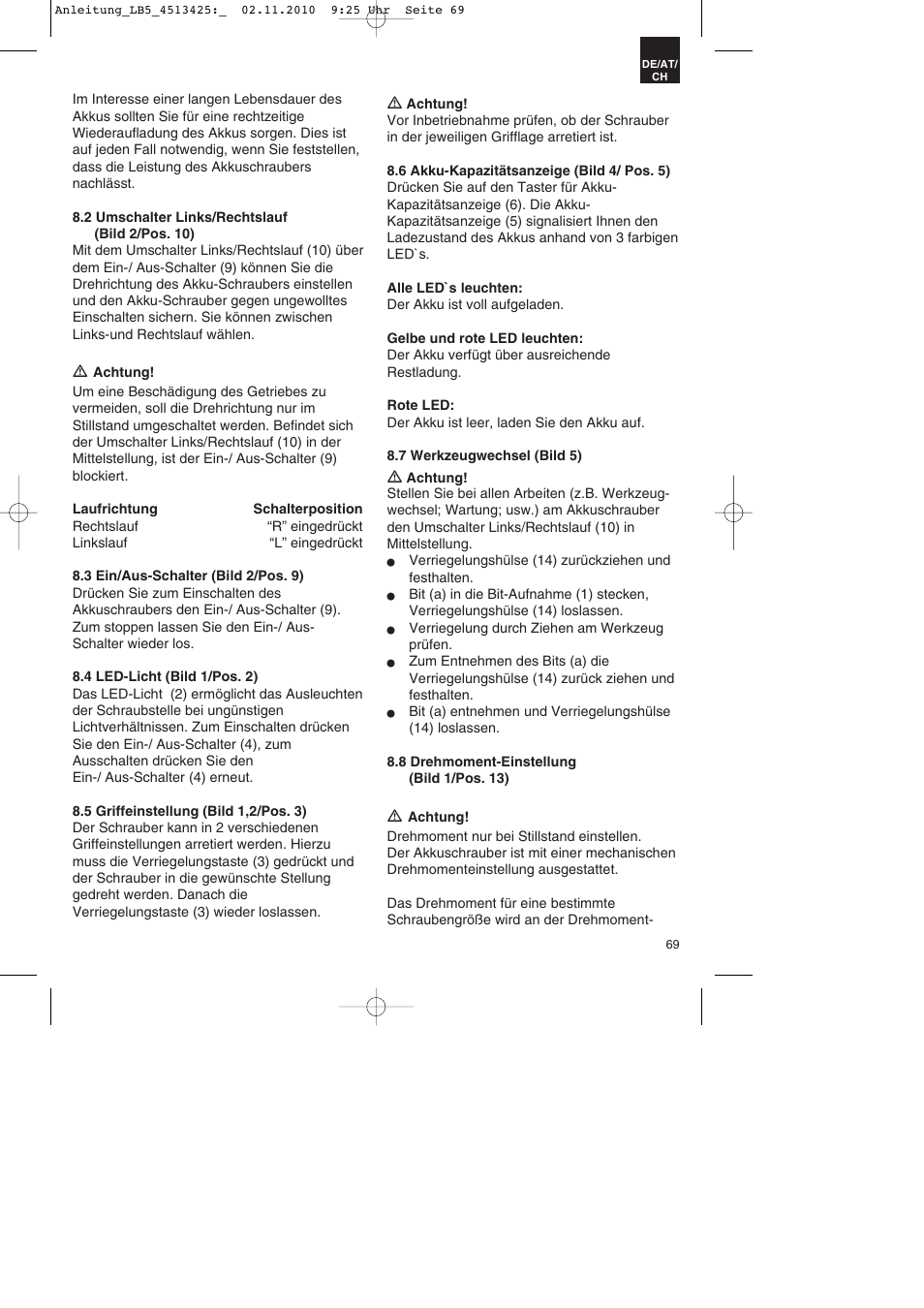 Parkside PASS 3.6 A1 User Manual | Page 69 / 76