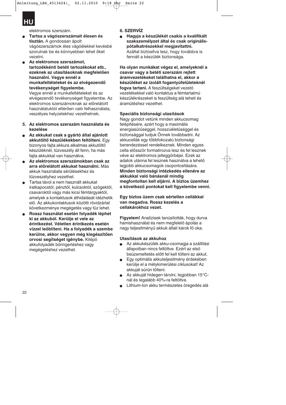 Parkside PASS 3.6 A1 User Manual | Page 22 / 100