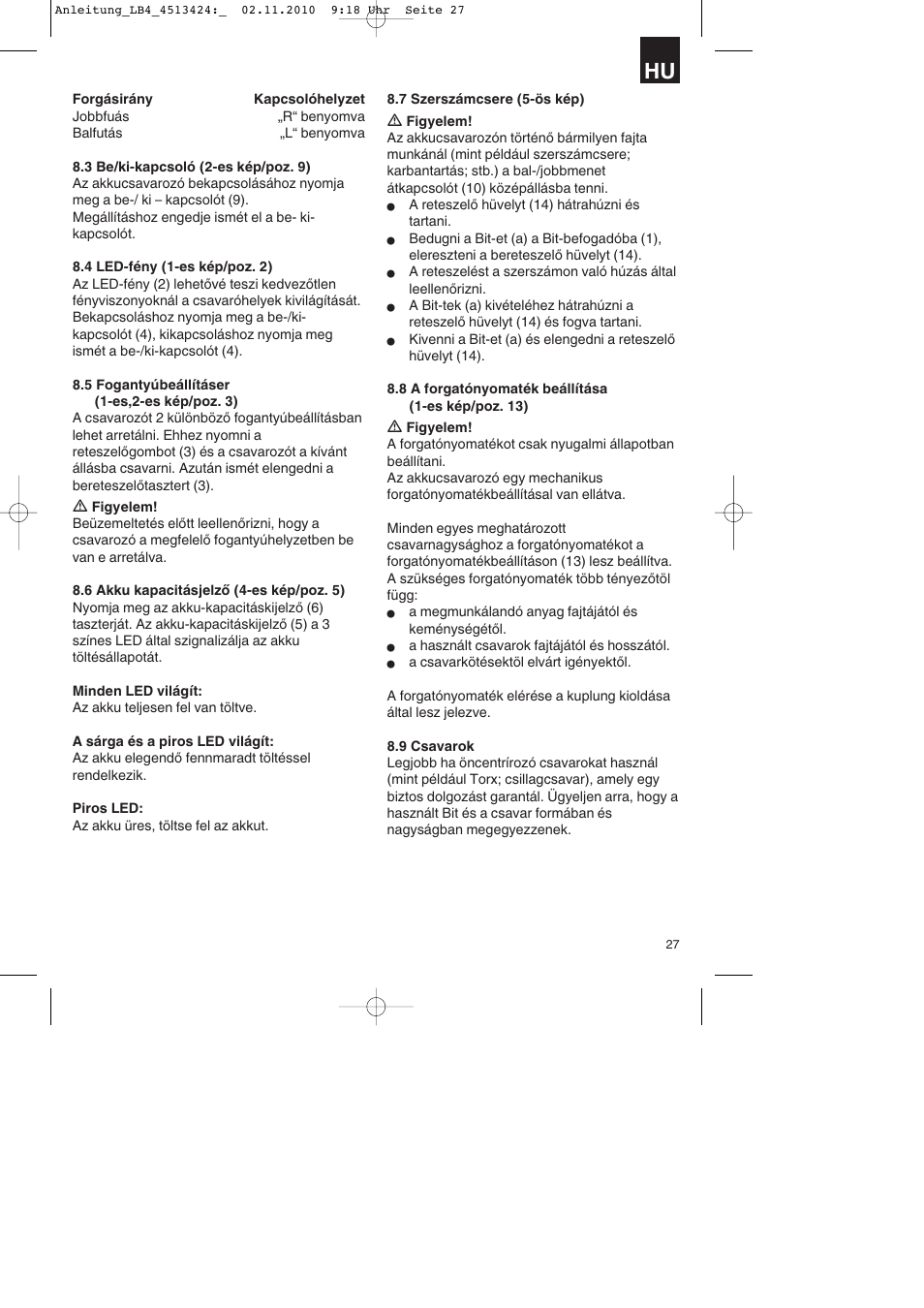 Parkside PASS 3.6 A1 User Manual | Page 27 / 100
