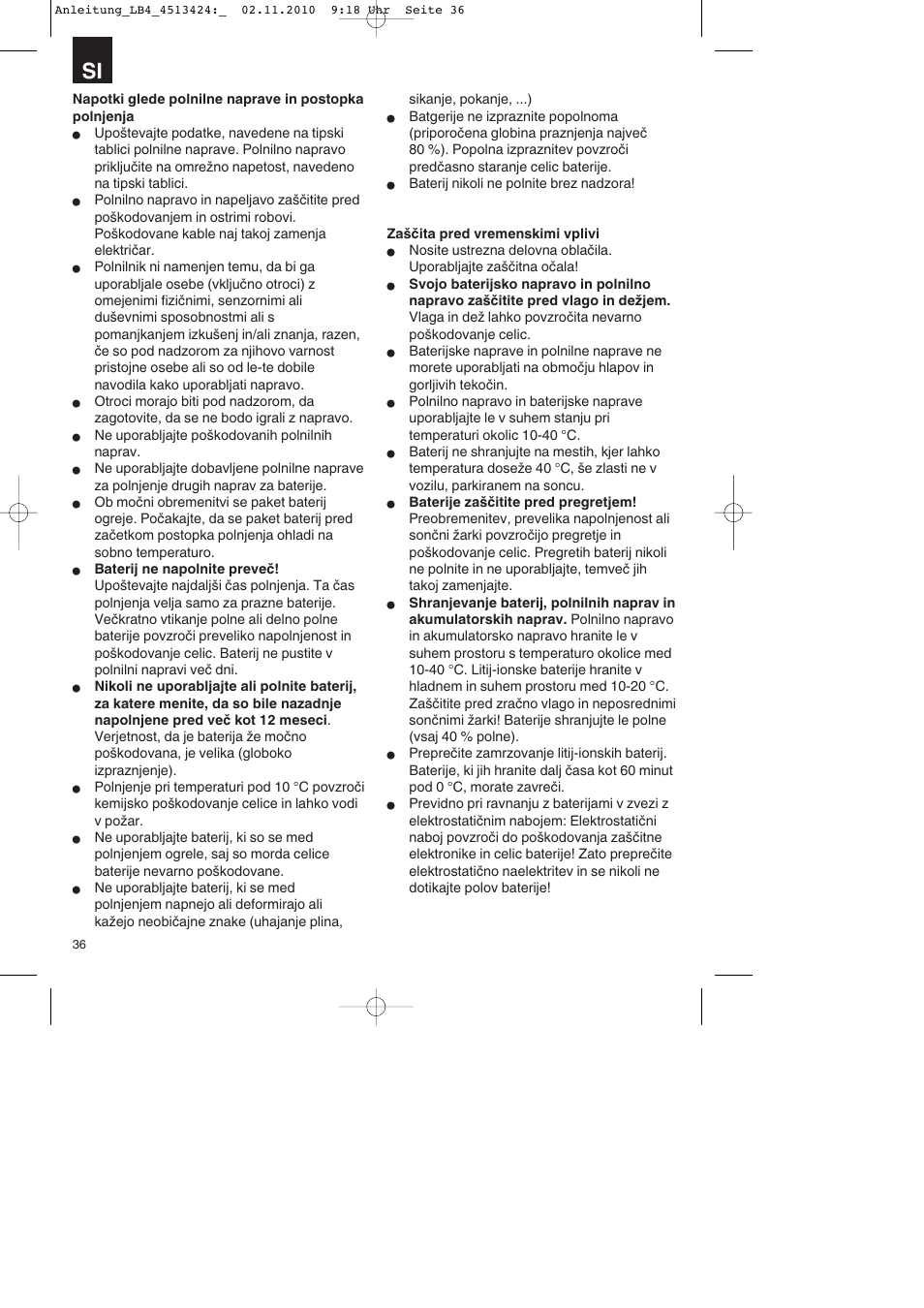 Parkside PASS 3.6 A1 User Manual | Page 36 / 100