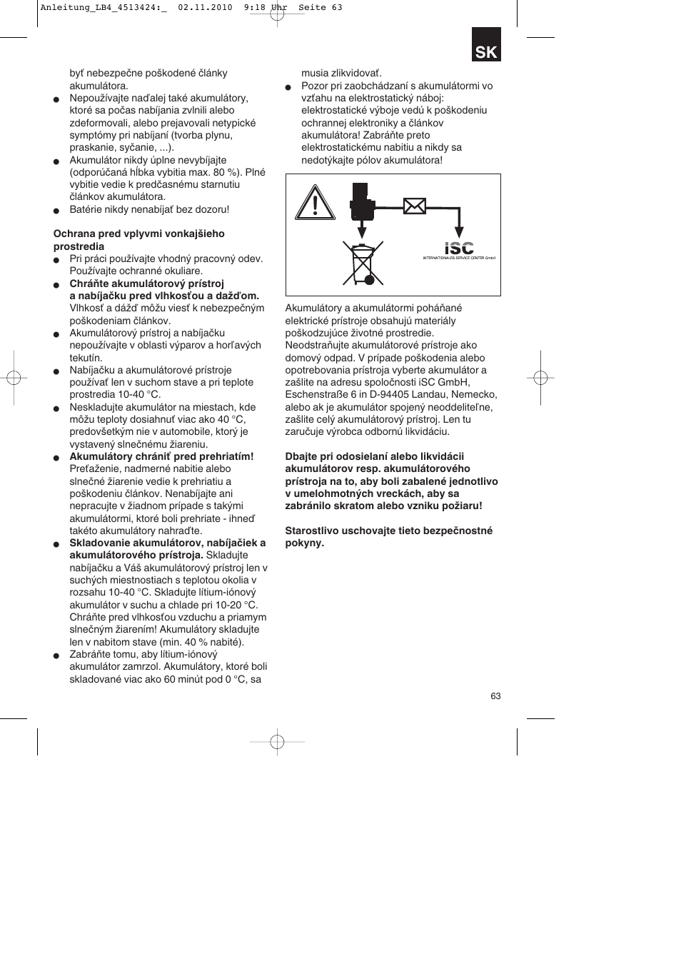 Parkside PASS 3.6 A1 User Manual | Page 63 / 100
