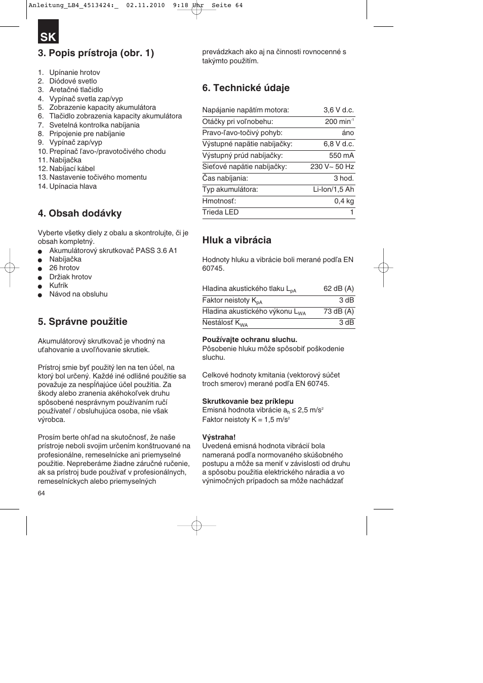 Parkside PASS 3.6 A1 User Manual | Page 64 / 100