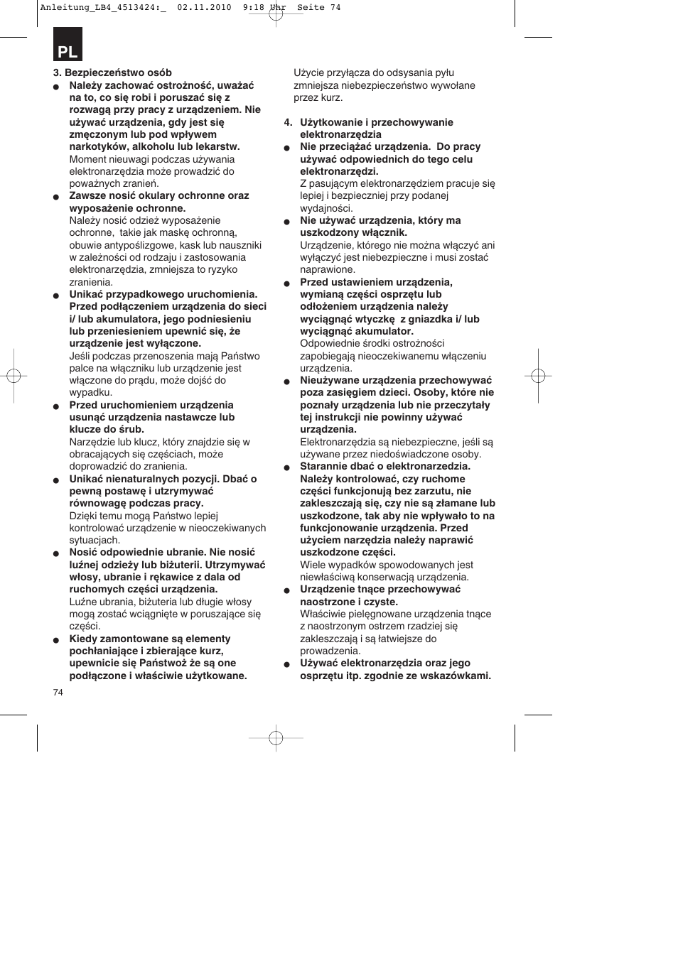 Parkside PASS 3.6 A1 User Manual | Page 74 / 100
