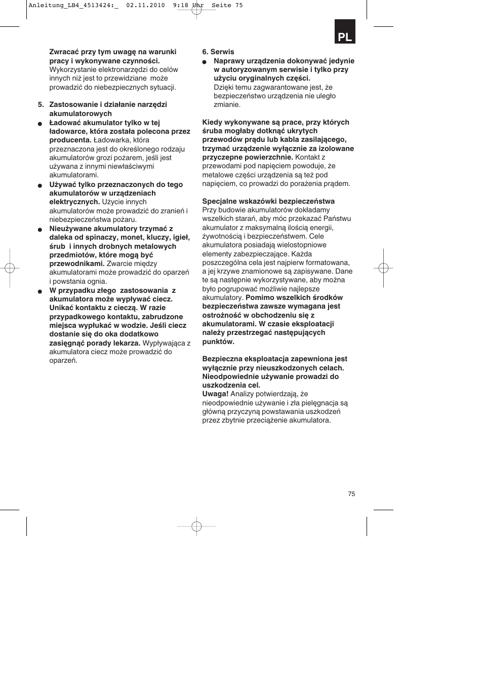 Parkside PASS 3.6 A1 User Manual | Page 75 / 100