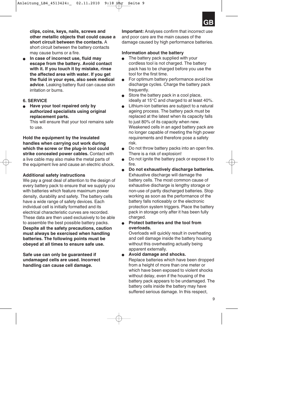 Parkside PASS 3.6 A1 User Manual | Page 9 / 100