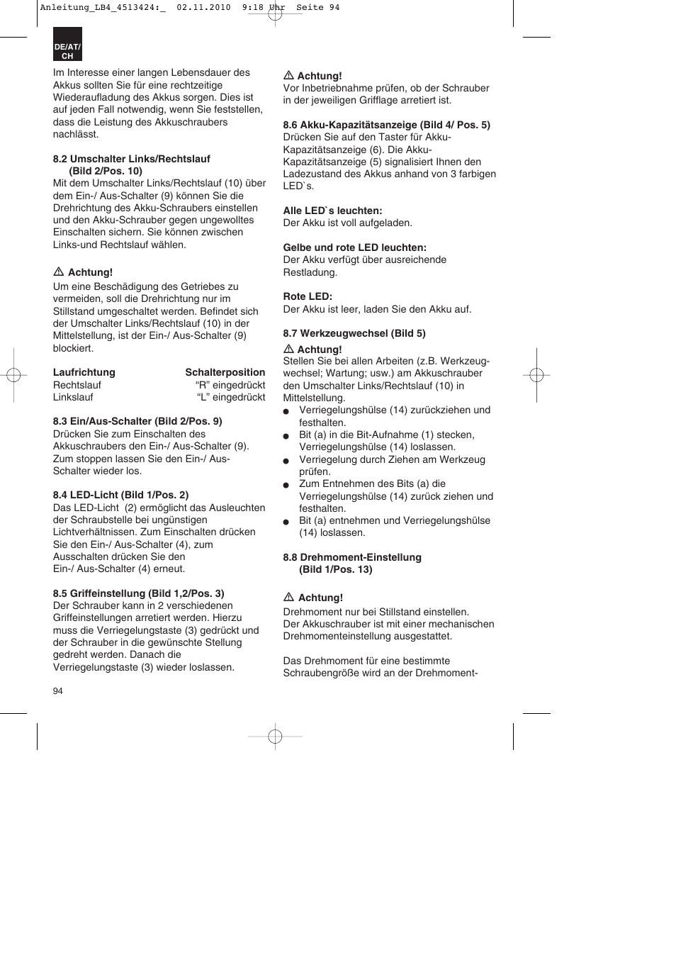 Parkside PASS 3.6 A1 User Manual | Page 94 / 100