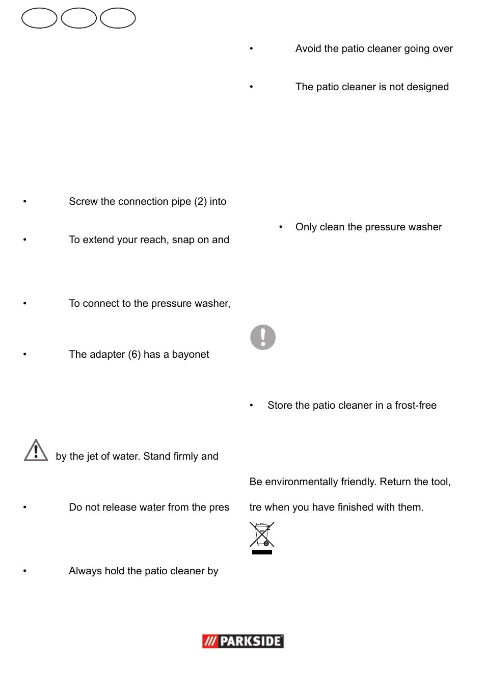 Gb ie cy, Fitting, Start-up | Cleaning and maintenance, Storage, Waste disposal and environmental protection | Parkside  PPC 30 User Manual | Page 6 / 10