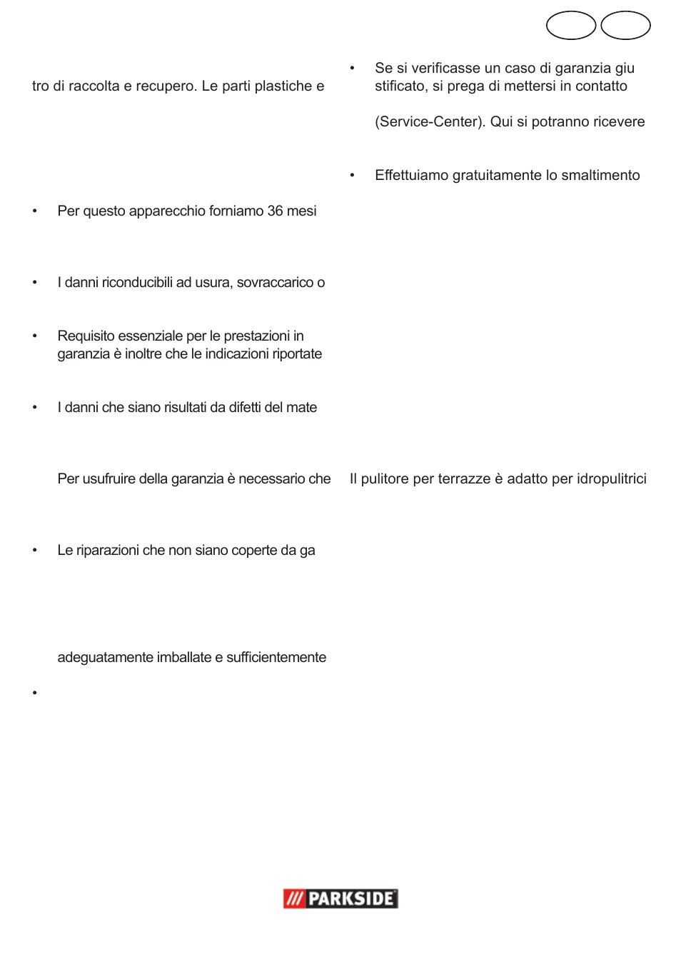 Mt it, Garanzia, Ordinazione di pezzi di ricambio | Dati tecnici | Parkside  PPC 30 User Manual | Page 11 / 28