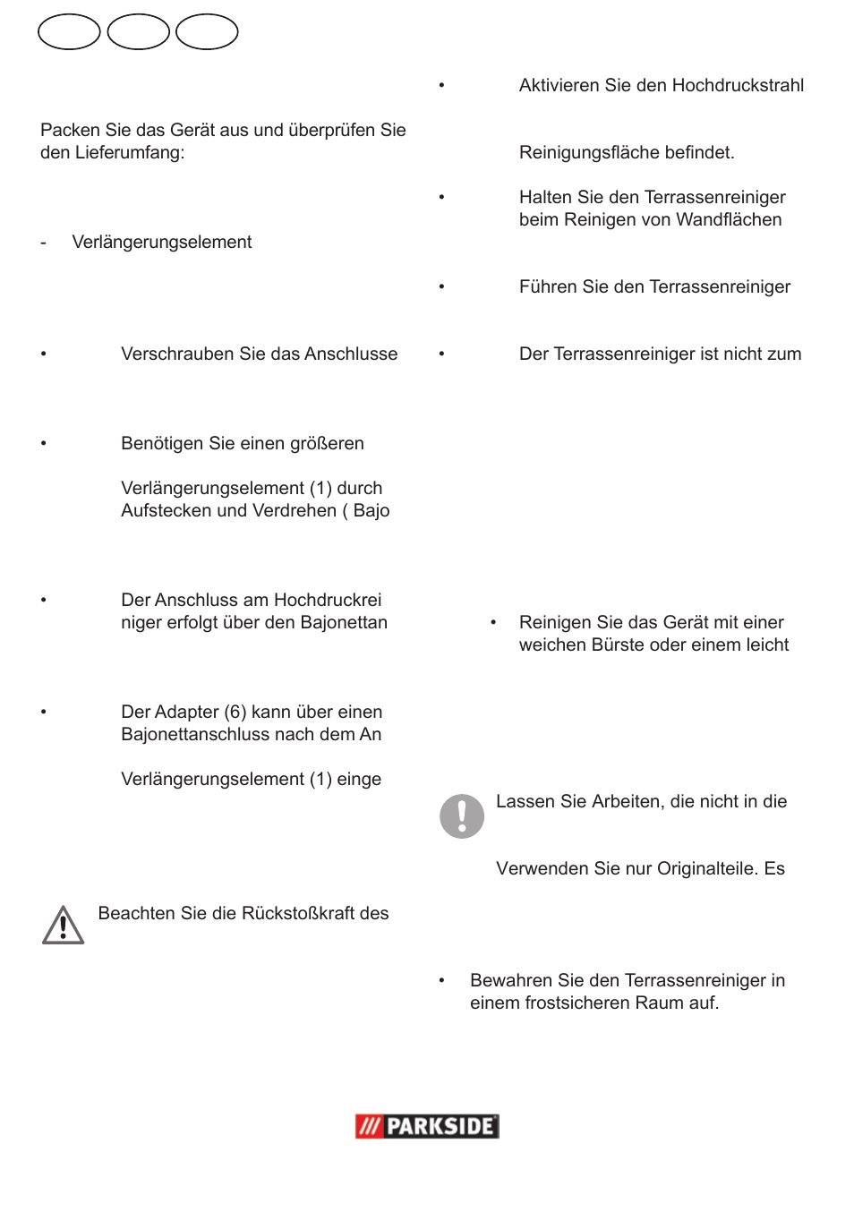 De at ch, Montage, Inbetriebnahme | Reinigung und wartung, Lagerung | Parkside  PPC 30 User Manual | Page 22 / 28