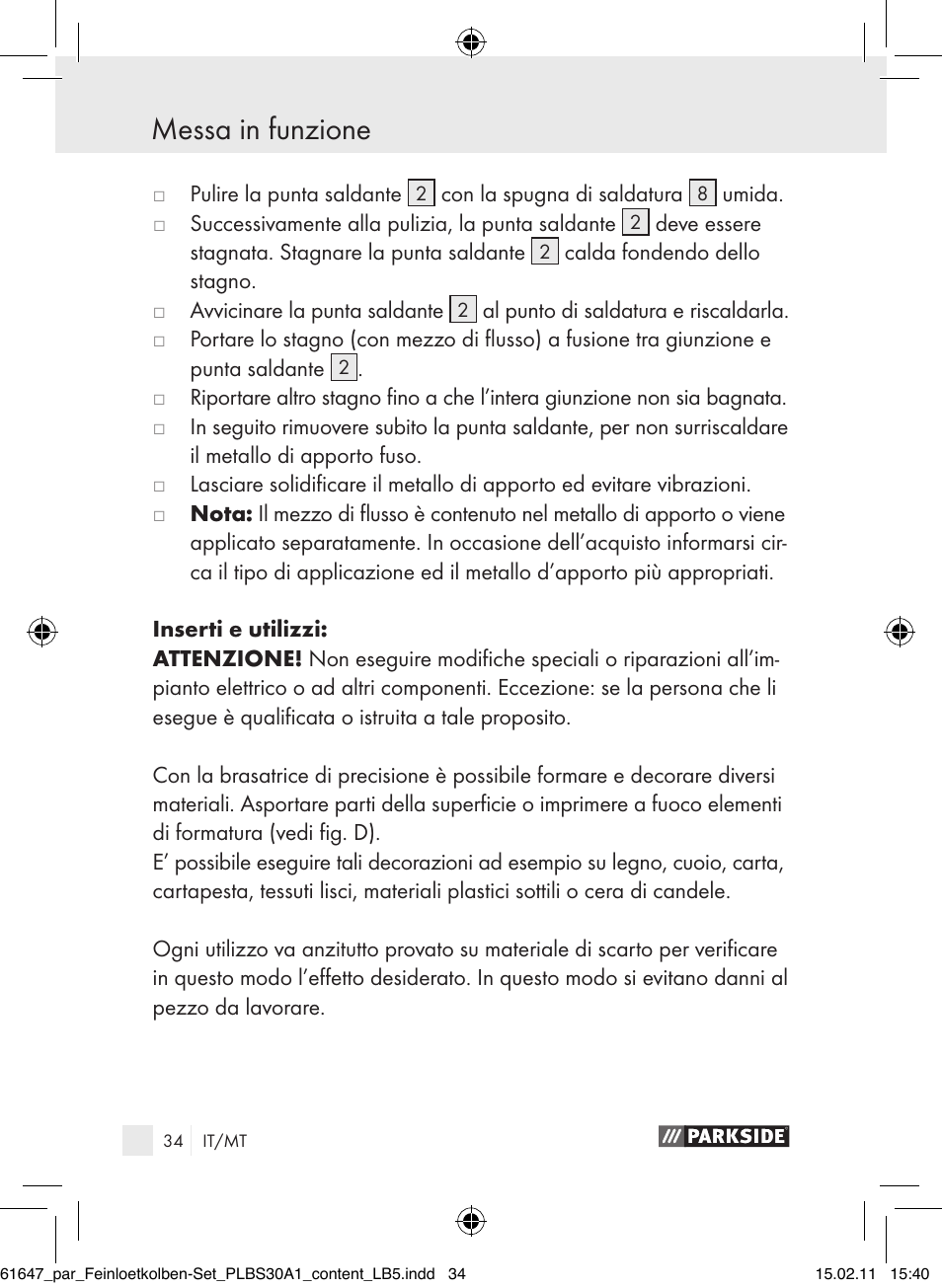 Parkside PLBS 30 A1 User Manual | Page 33 / 89