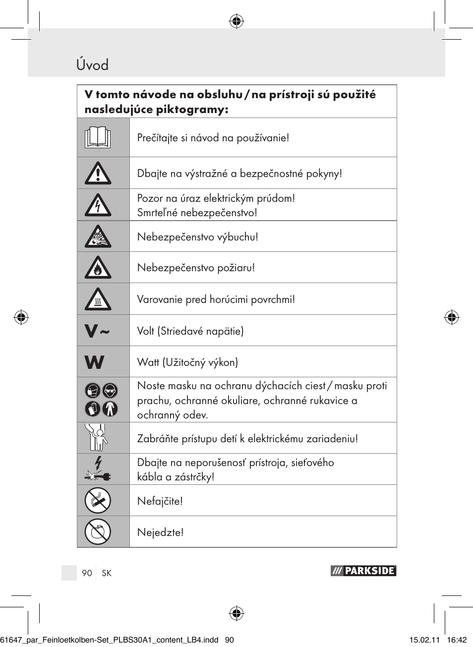 Úvod | Parkside PLBS 30 A1 User Manual | Page 89 / 121