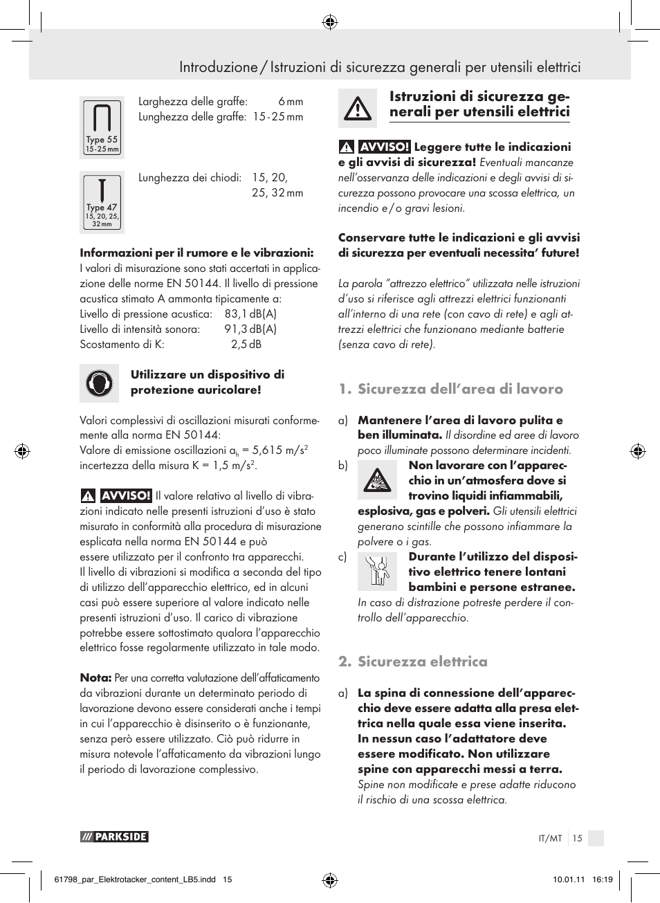 Sicurezza dell’area di lavoro, Sicurezza elettrica | Parkside PET 25 A1 User Manual | Page 14 / 44