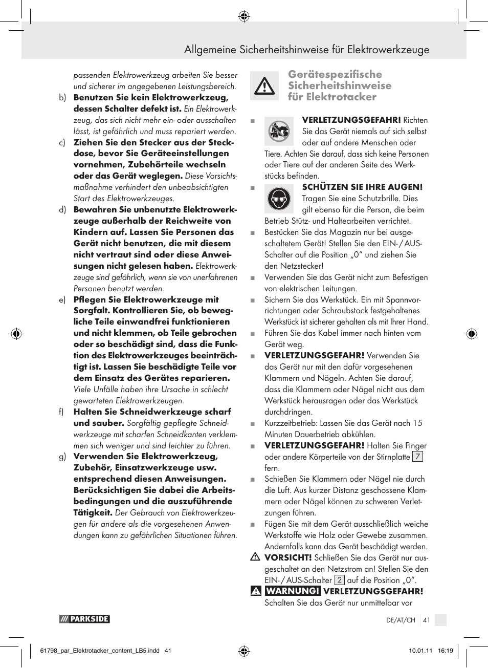 Parkside PET 25 A1 User Manual | Page 40 / 44