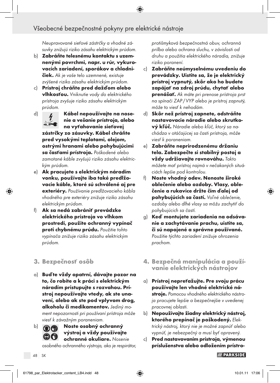 Bezpečnosť osôb | Parkside PET 25 A1 User Manual | Page 47 / 60