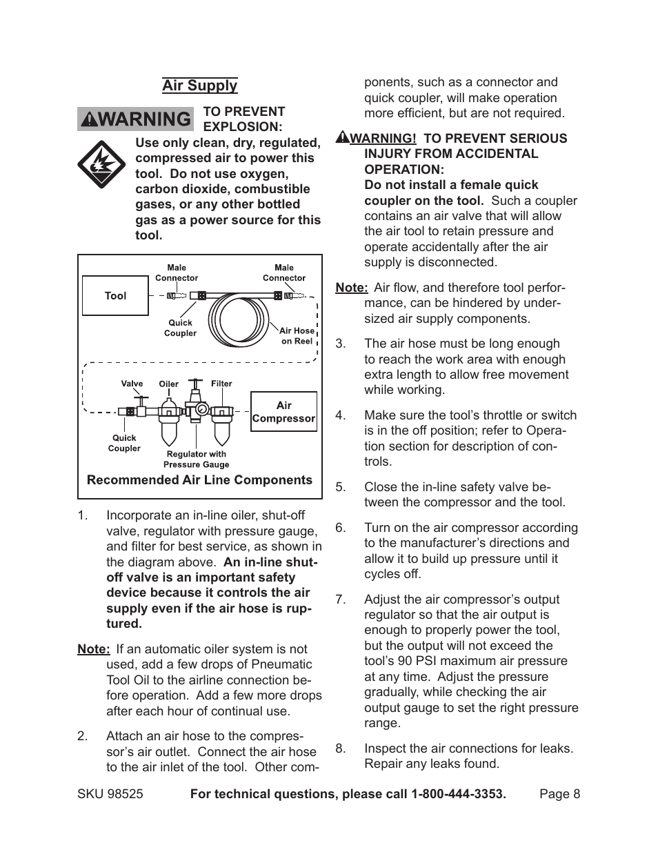 Harbor Freight Tools Model 98525 User Manual | Page 8 / 15