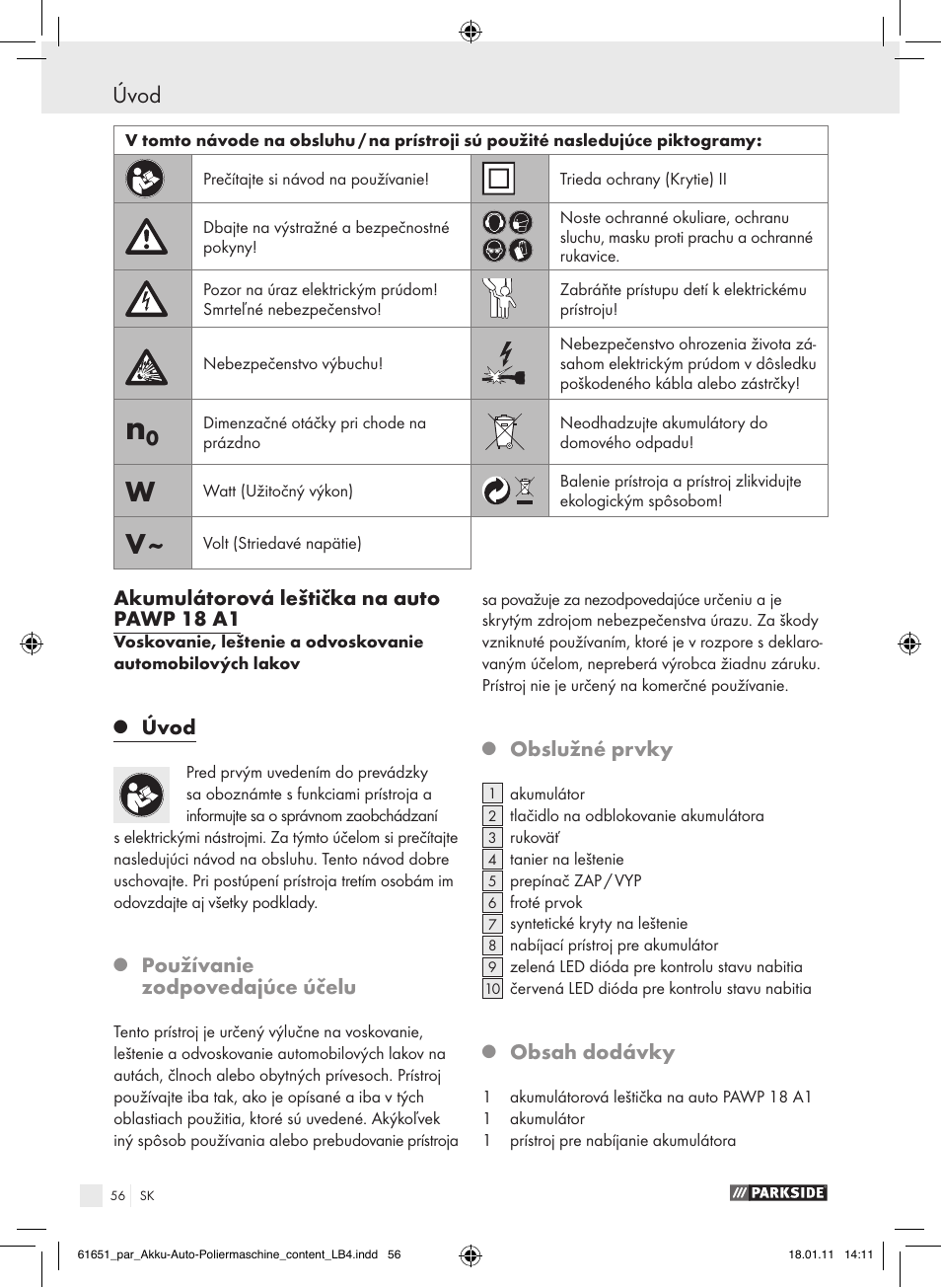 Parkside PAWP 18 A1 User Manual | Page 55 / 73