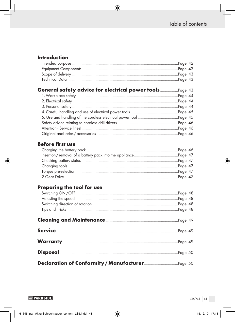 Parkside PABS 18 A1 User Manual | Page 40 / 61