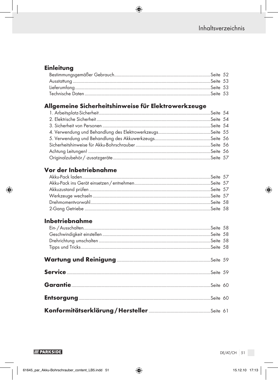 Parkside PABS 18 A1 User Manual | Page 50 / 61