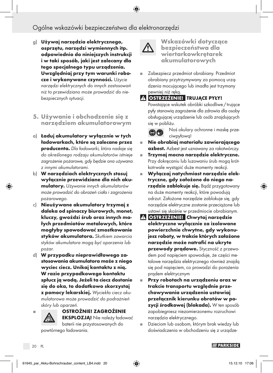 Parkside PABS 18 A1 User Manual | Page 19 / 79