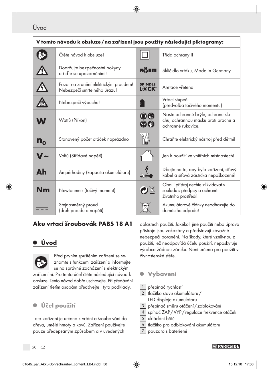 Úvod | Parkside PABS 18 A1 User Manual | Page 49 / 79