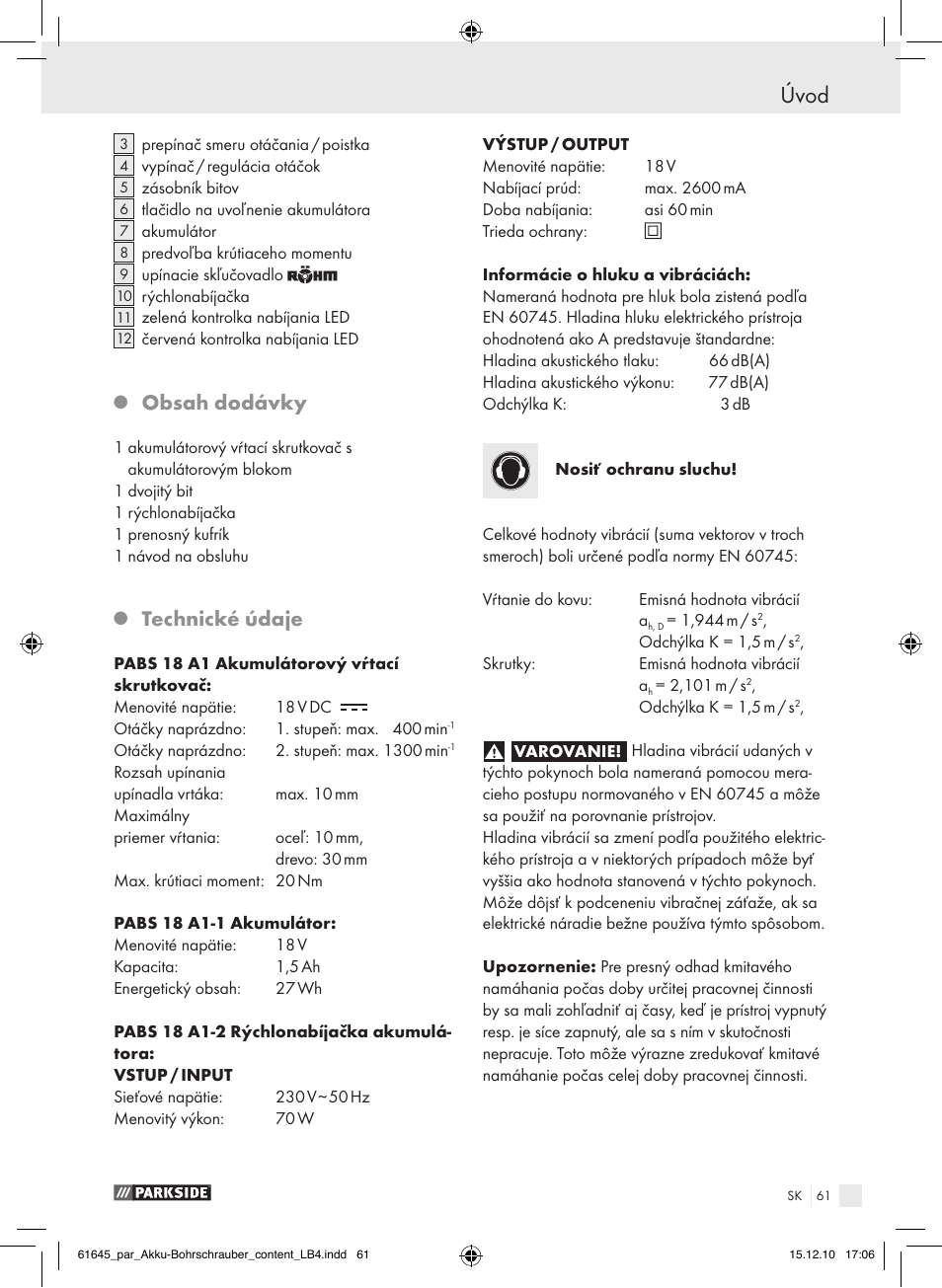 Parkside PABS 18 A1 User Manual | Page 60 / 79