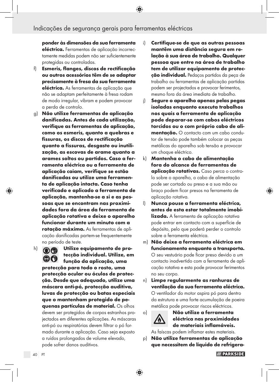 Parkside PWS 230 A1 User Manual | Page 40 / 77