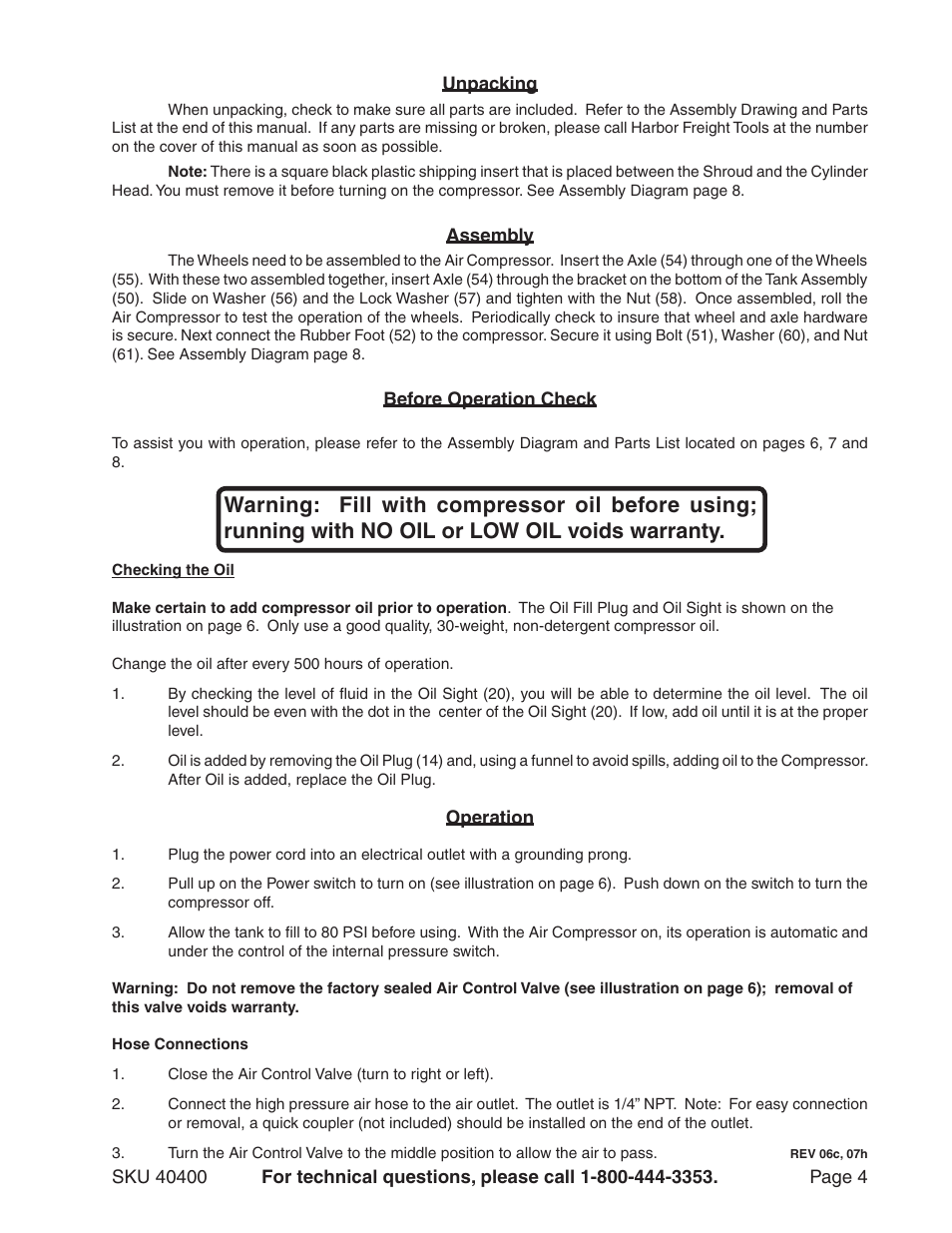 Harbor Freight Tools Model 40400 User Manual | Page 4 / 9