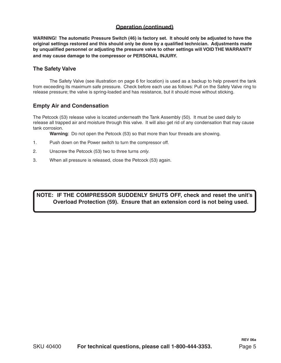 Harbor Freight Tools Model 40400 User Manual | Page 5 / 9