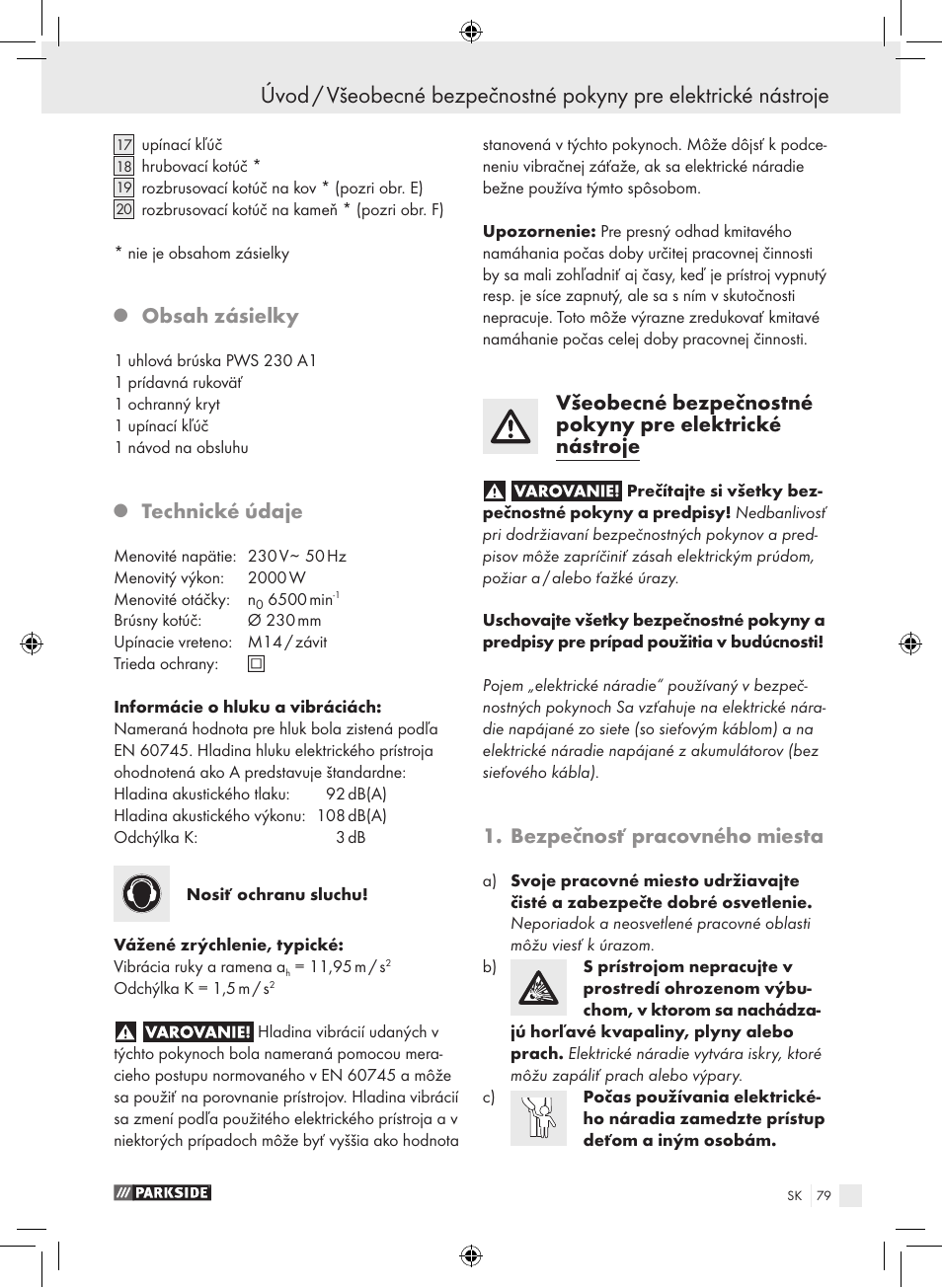 Parkside PWS 230 A1 User Manual | Page 79 / 105