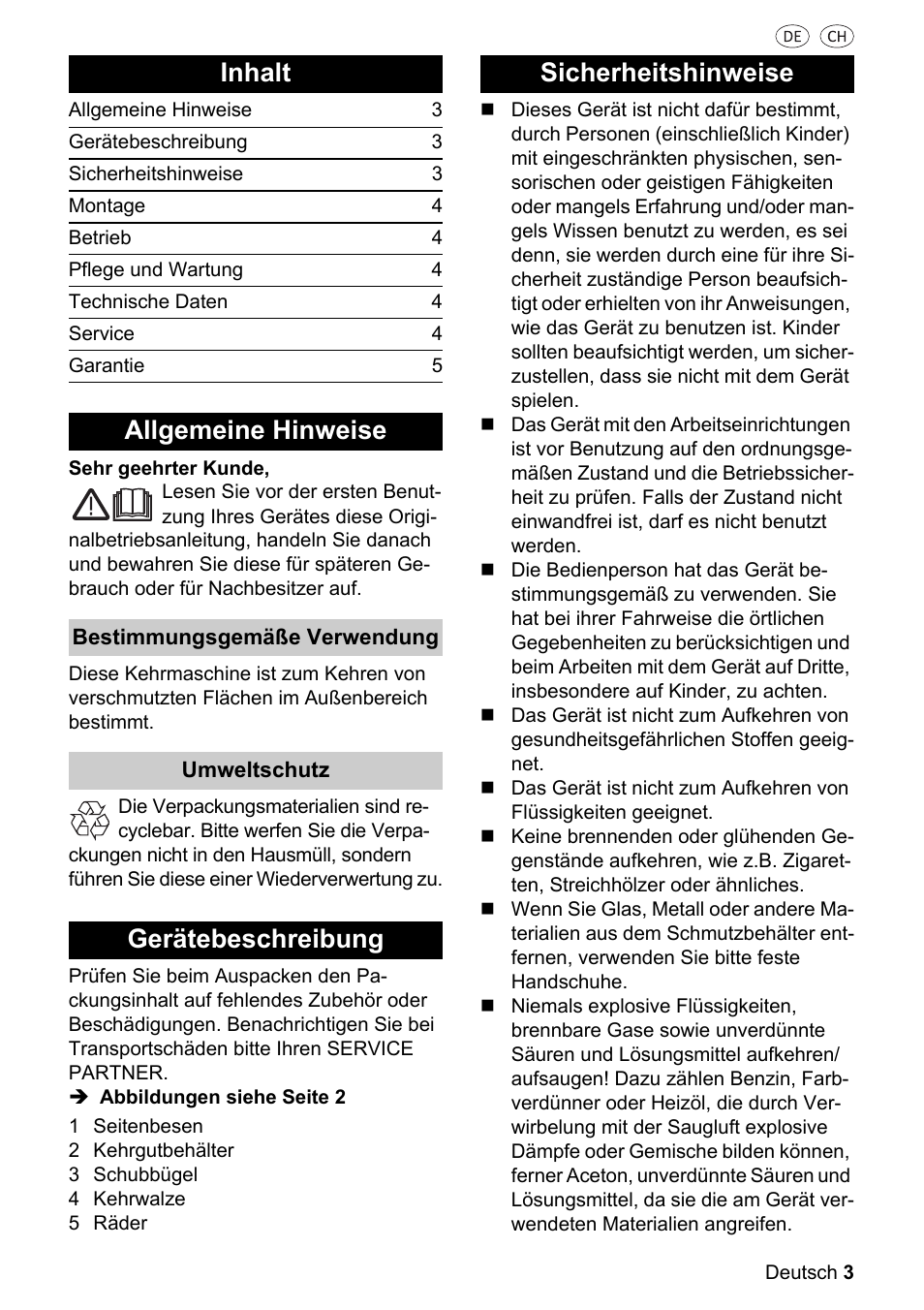 Inhalt, Allgemeine hinweise, Gerätebeschreibung | Sicherheitshinweise | Parkside PKM 1500 A1 User Manual | Page 3 / 32