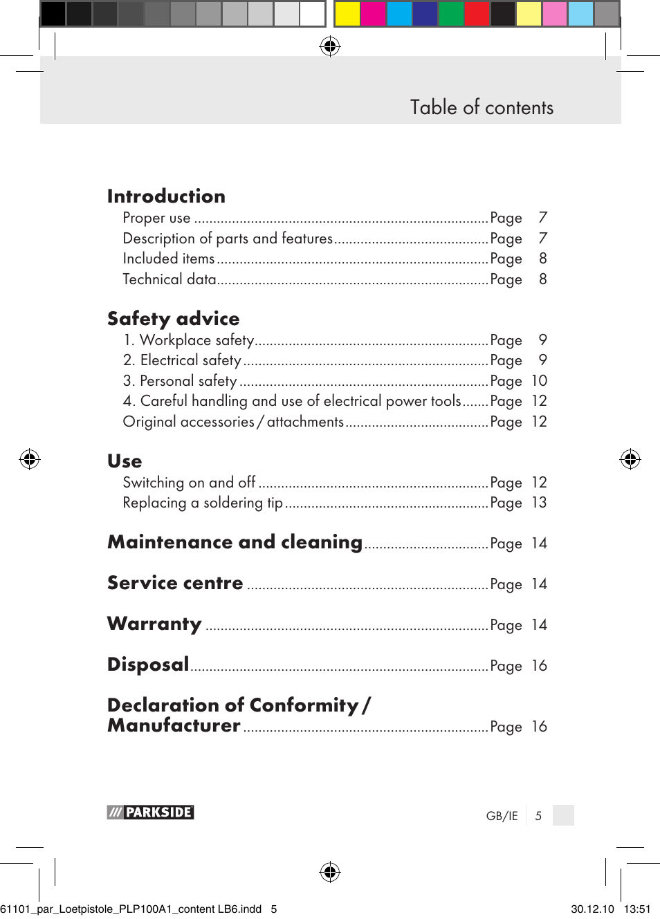 Parkside PLP 100 A1 User Manual | Page 4 / 17