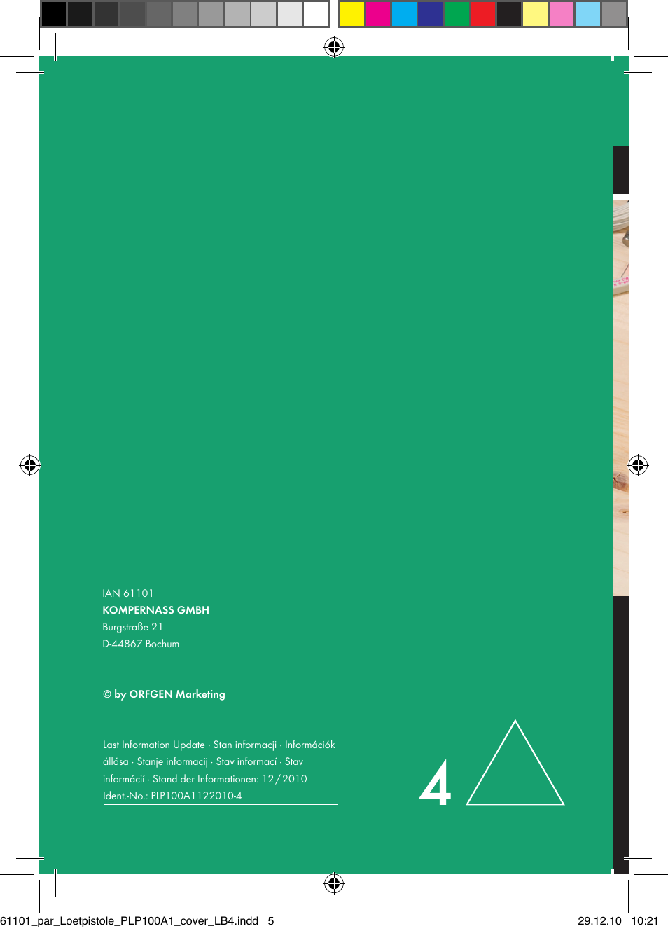 Parkside PLP 100 A1 User Manual | Page 102 / 102