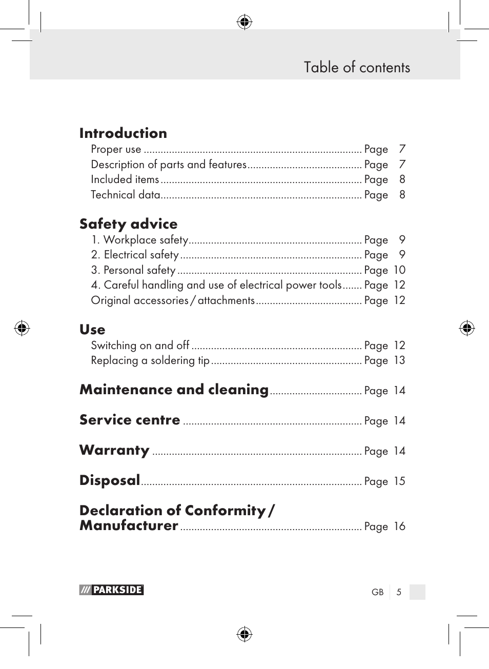 Parkside PLP 100 A1 User Manual | Page 4 / 102