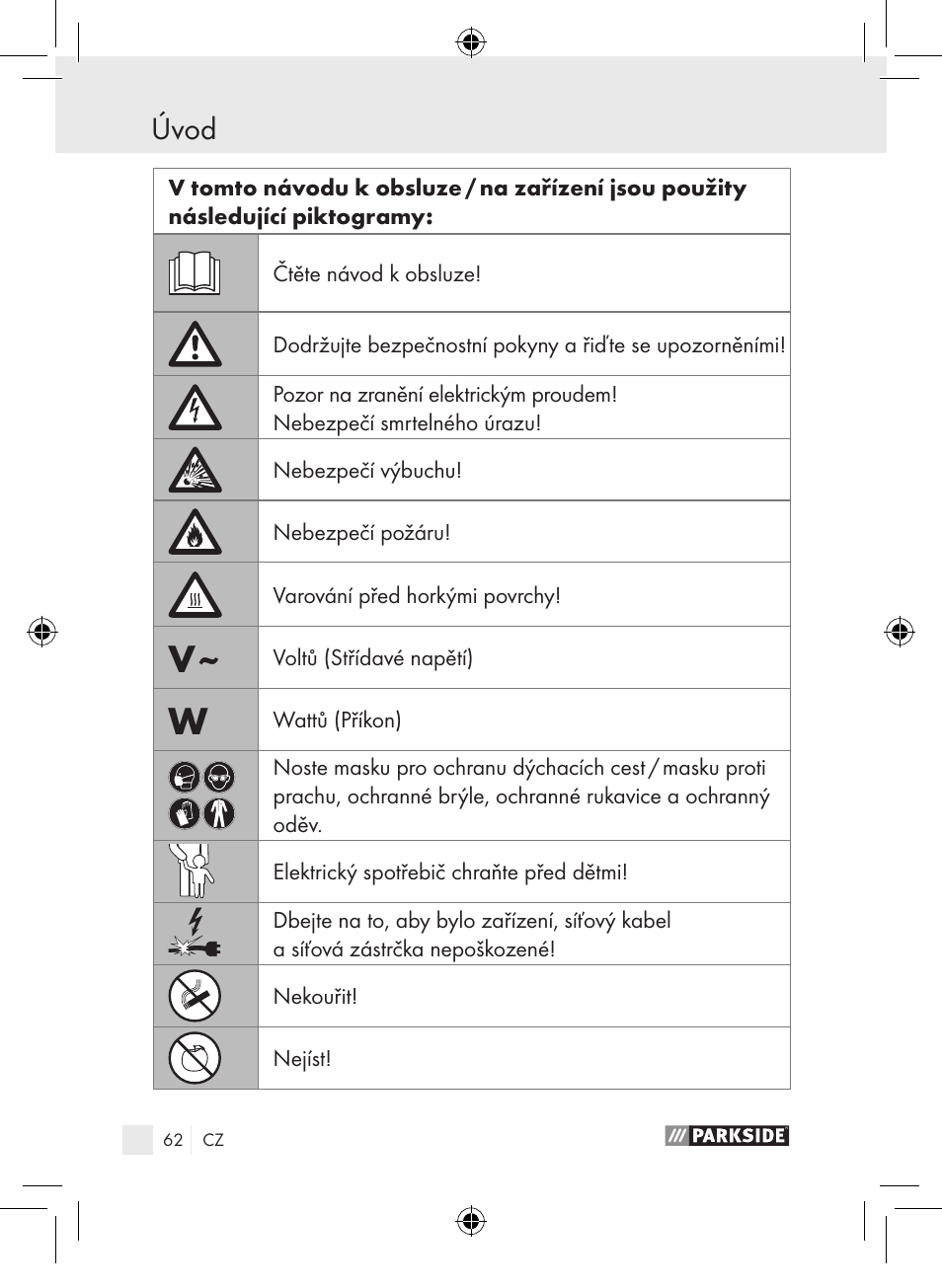 Úvod | Parkside PLP 100 A1 User Manual | Page 61 / 102