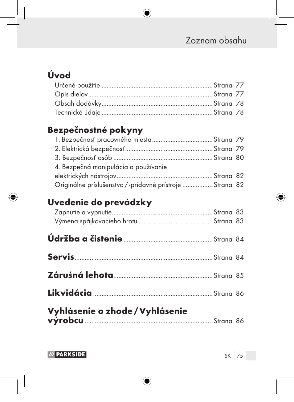 Parkside PLP 100 A1 User Manual | Page 74 / 102