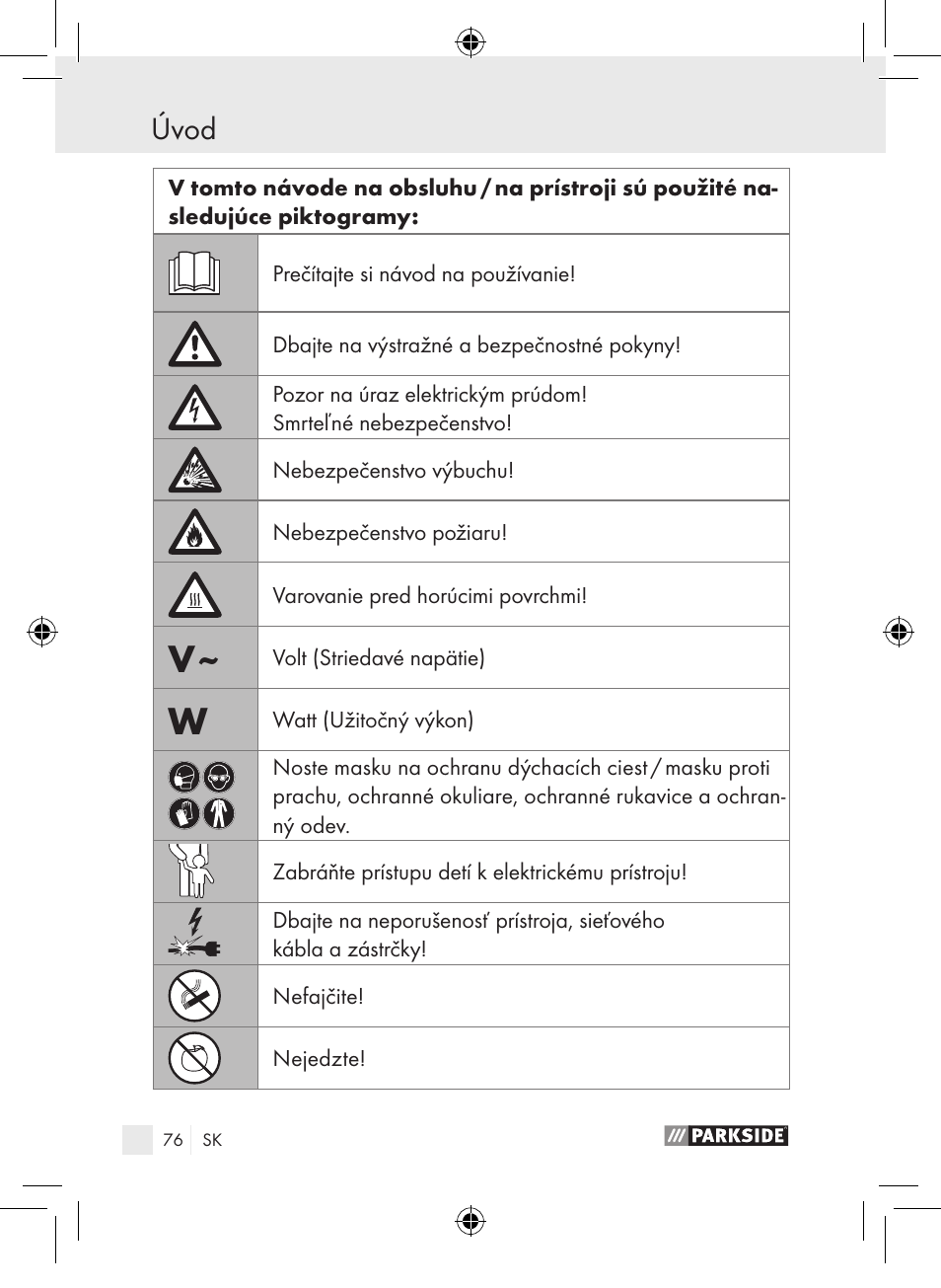 Úvod | Parkside PLP 100 A1 User Manual | Page 75 / 102