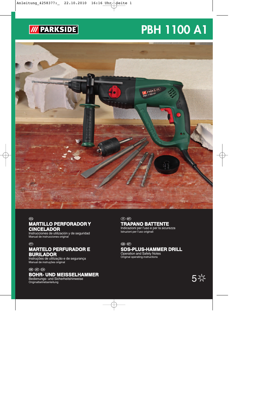 Parkside PBH 1100 A1 User Manual | 72 pages