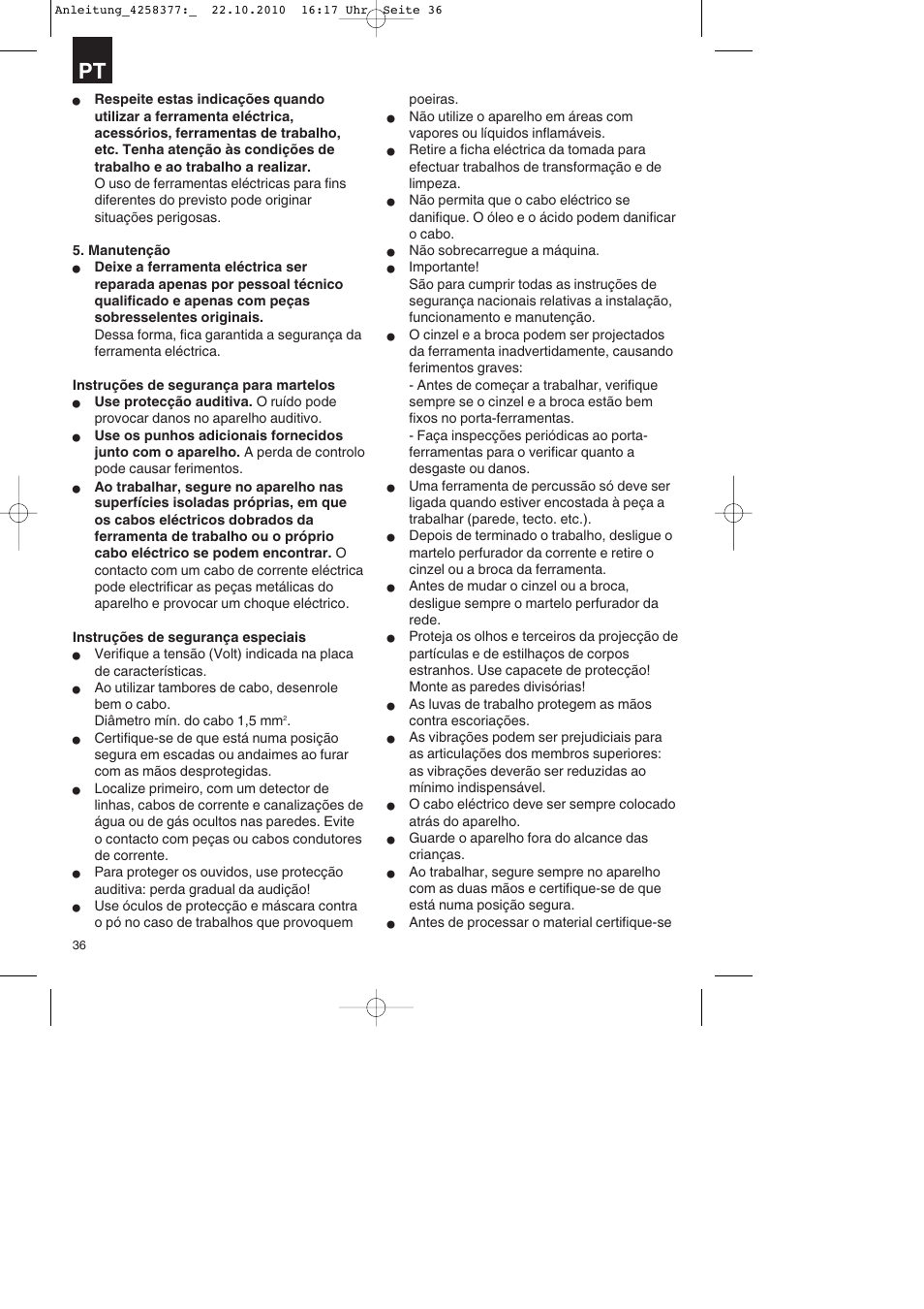 Parkside PBH 1100 A1 User Manual | Page 36 / 72