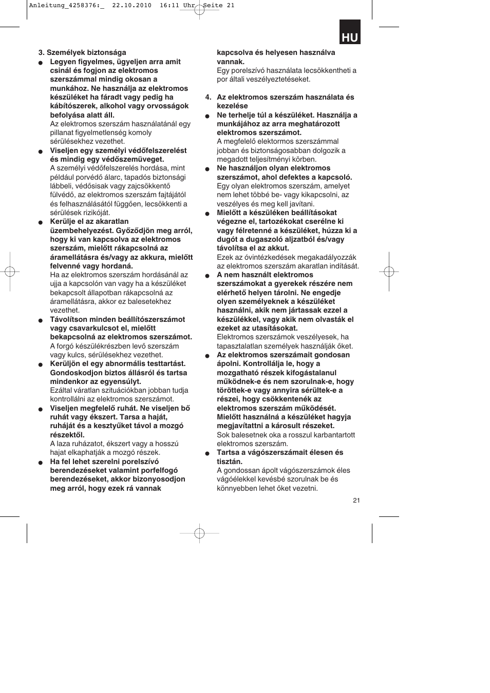 Parkside PBH 1100 A1 User Manual | Page 21 / 96