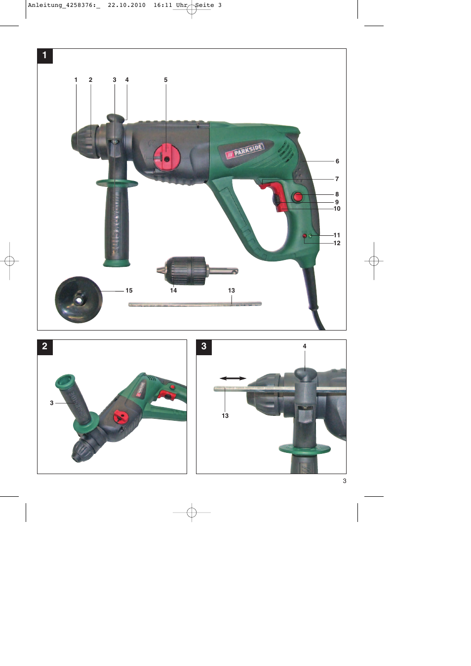 Parkside PBH 1100 A1 User Manual | Page 3 / 96