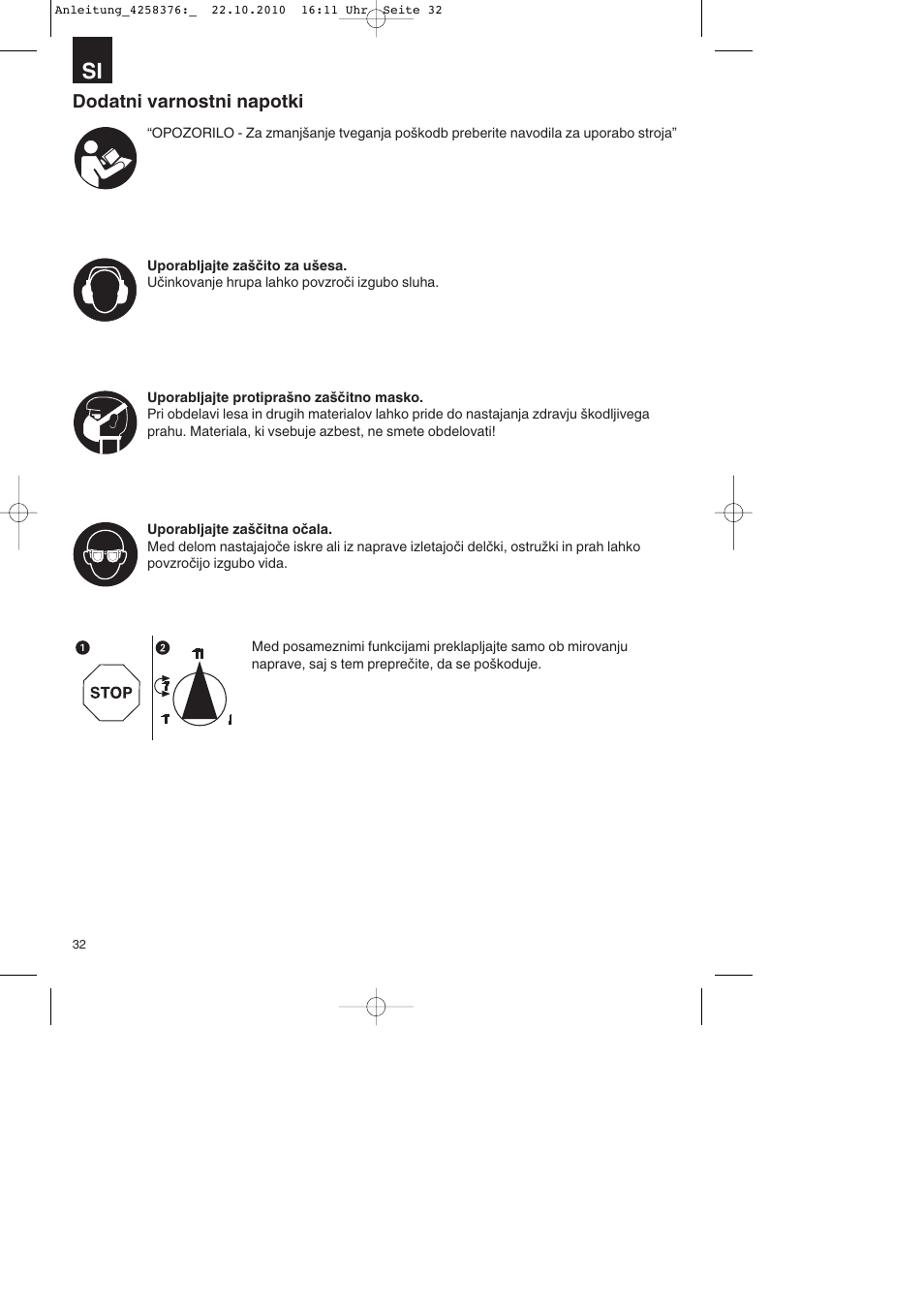 Dodatni varnostni napotki | Parkside PBH 1100 A1 User Manual | Page 32 / 96