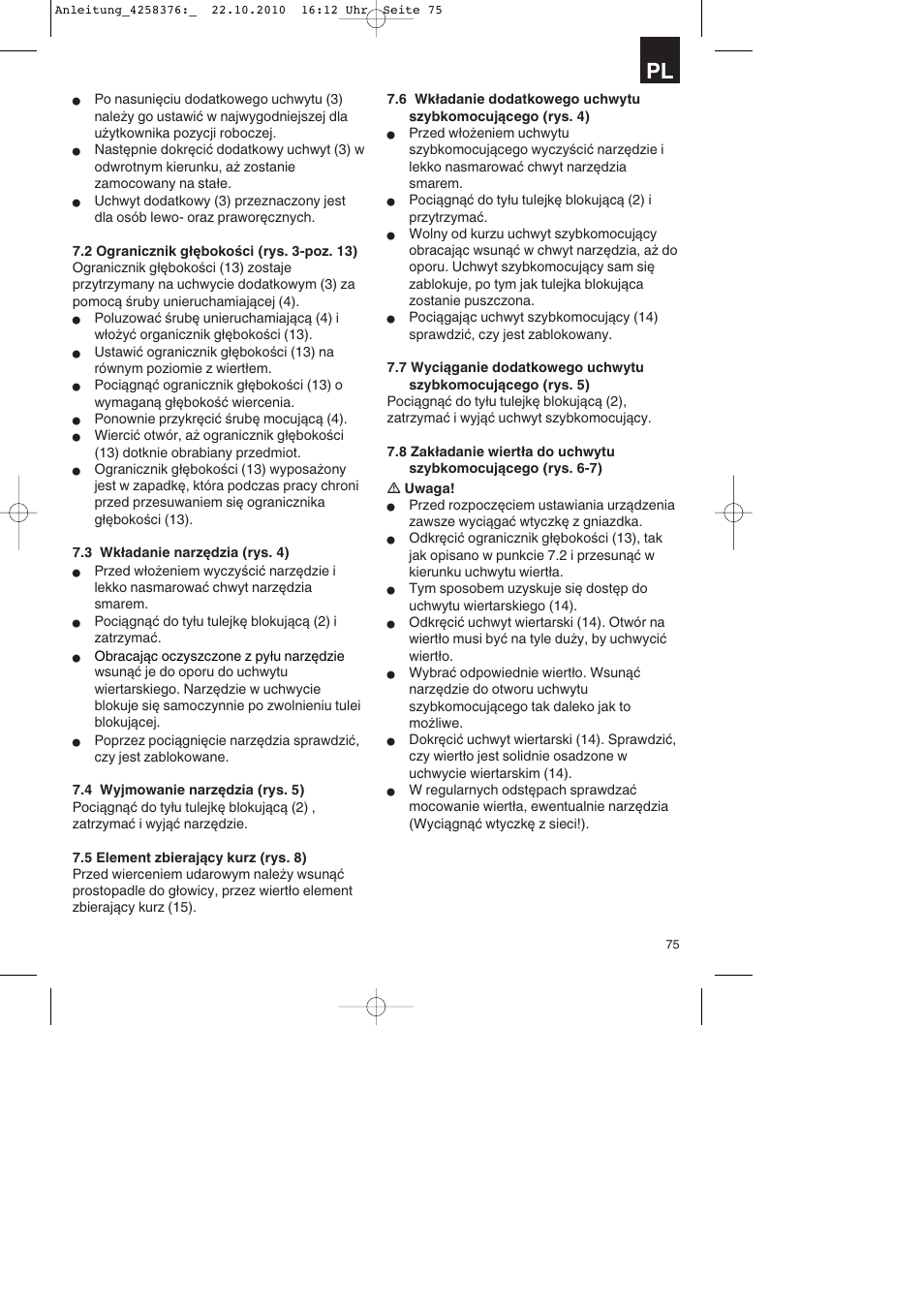 Parkside PBH 1100 A1 User Manual | Page 75 / 96