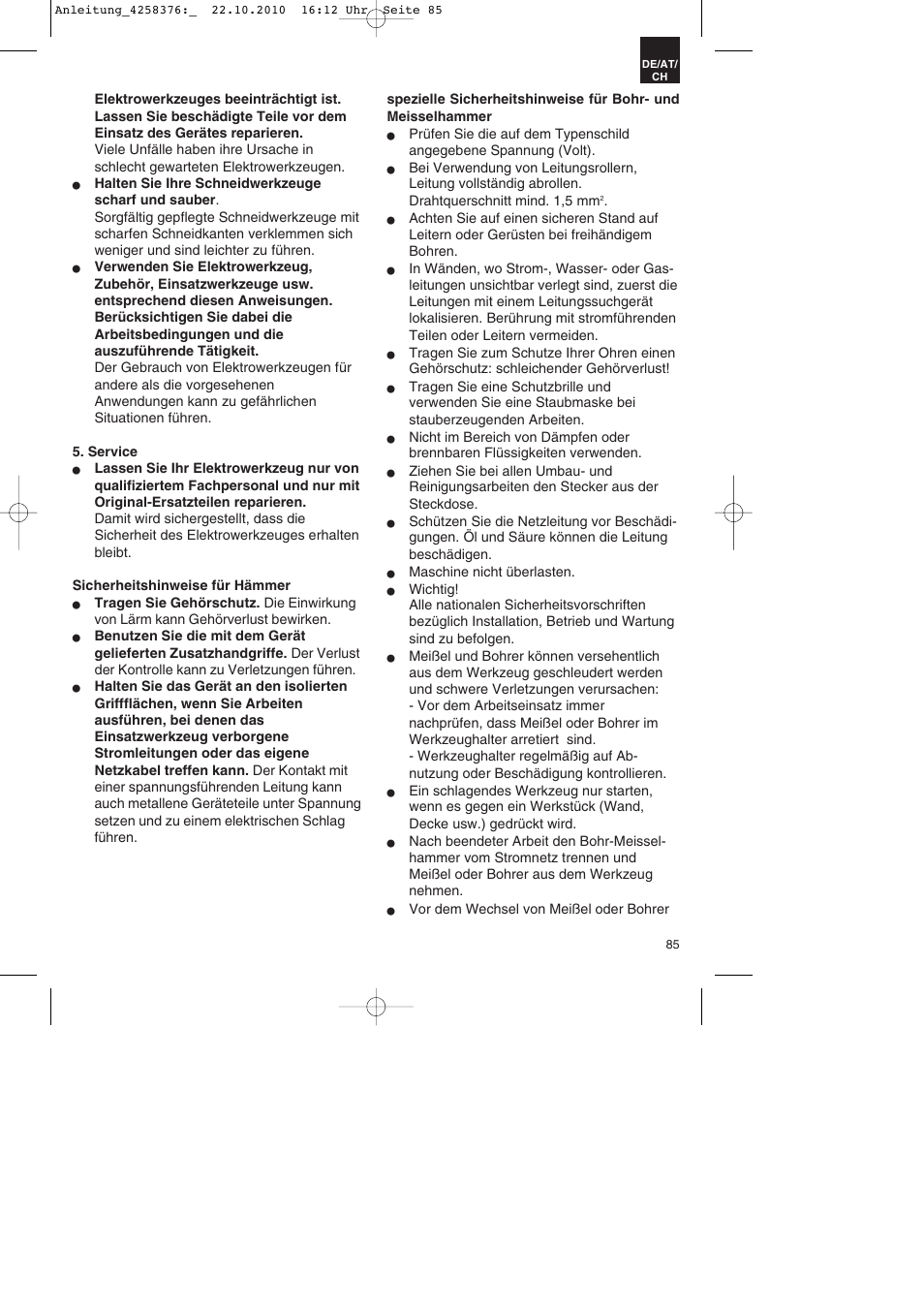 Parkside PBH 1100 A1 User Manual | Page 85 / 96