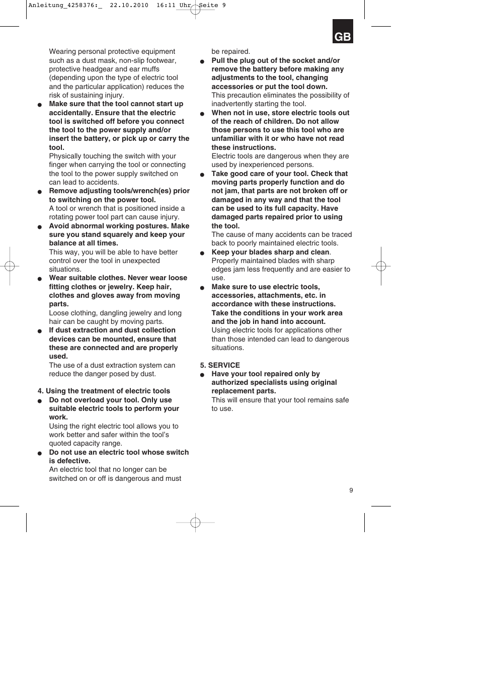 Parkside PBH 1100 A1 User Manual | Page 9 / 96