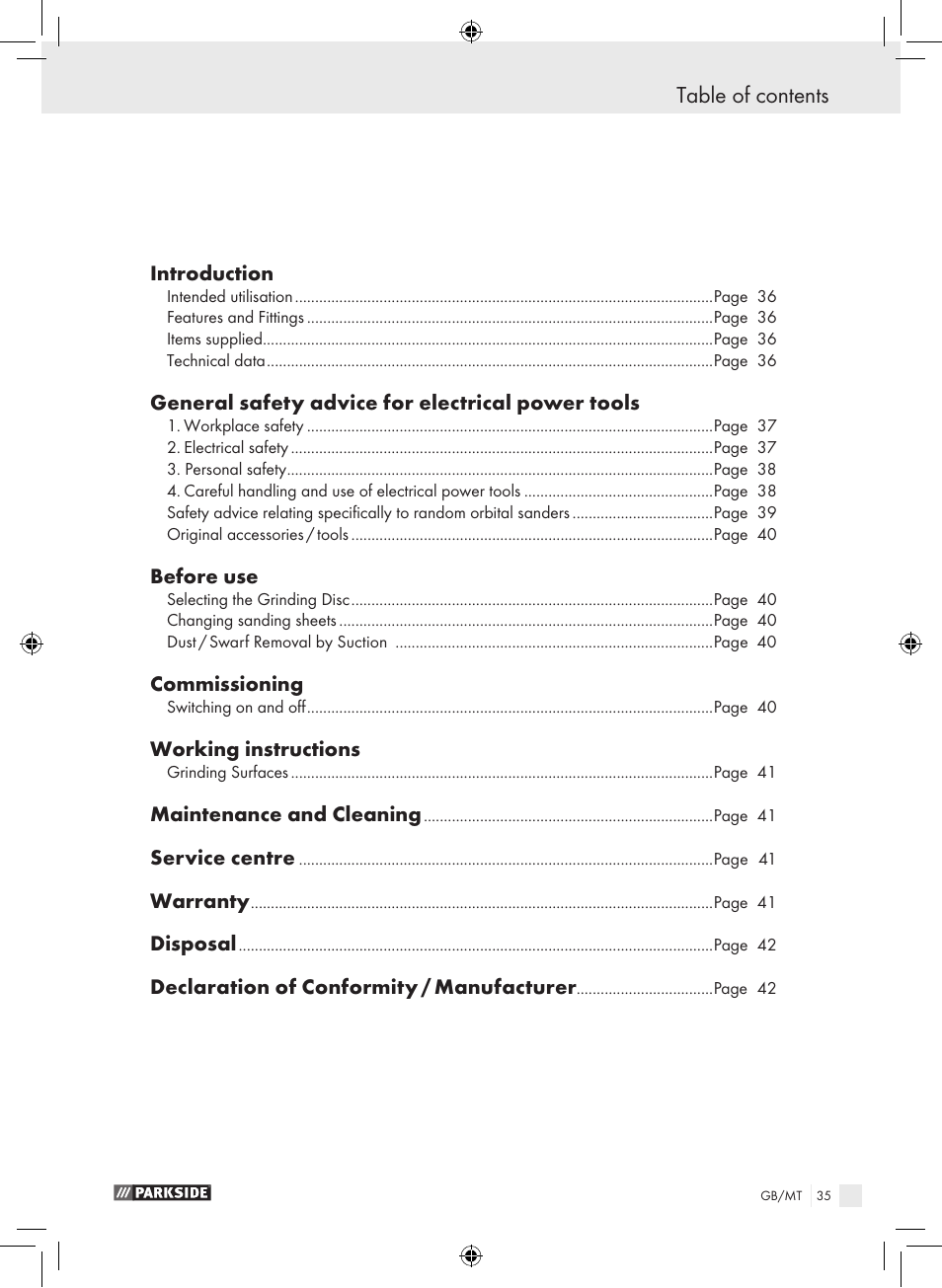 Parkside PEXS 270 A1 User Manual | Page 34 / 51