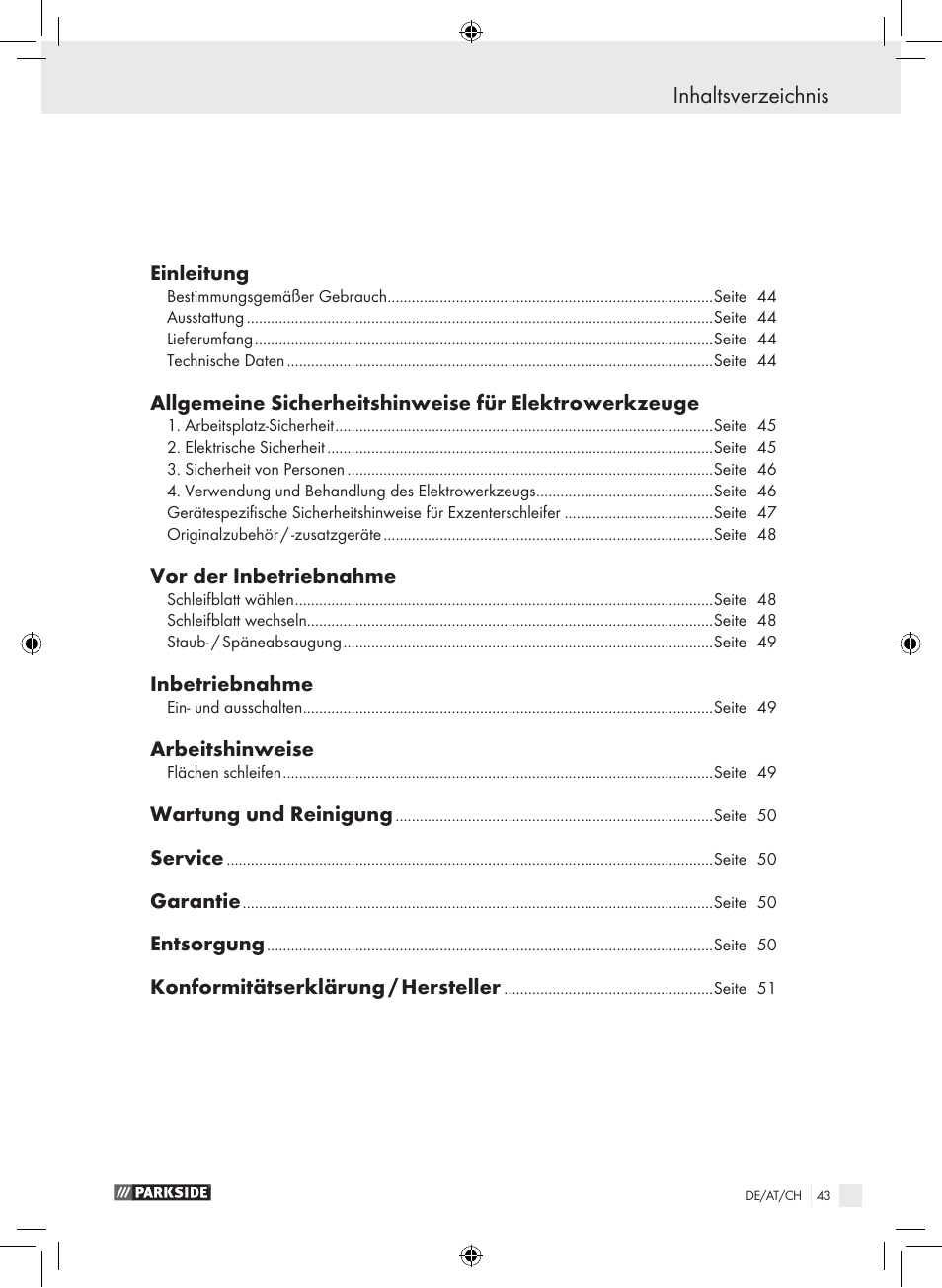 Parkside PEXS 270 A1 User Manual | Page 42 / 51