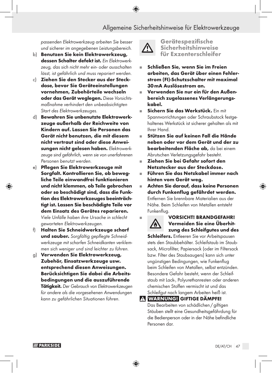 Parkside PEXS 270 A1 User Manual | Page 46 / 51