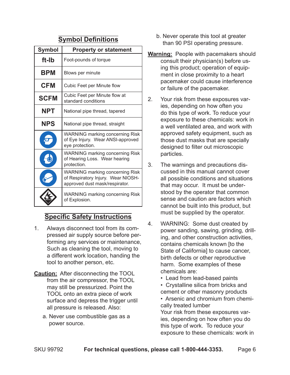 Harbor Freight Tools Model 99792 User Manual | Page 6 / 17