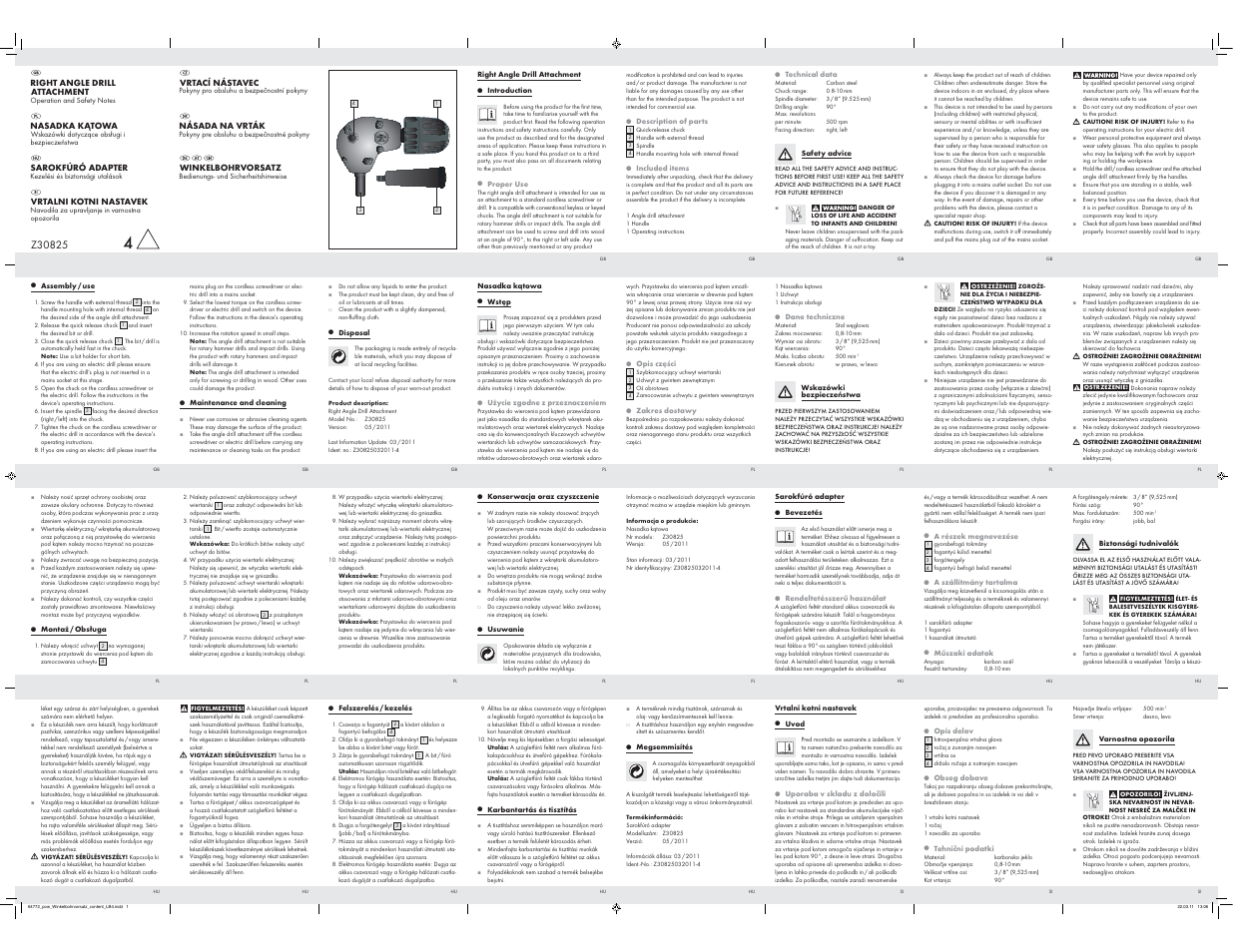 Parkside Z30825 User Manual | 2 pages